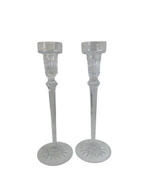 2 Rogaska Crystal RICHMOND CANDLESTICKS DISCONTINUED 10 Inch 52183